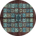 thumbnail image 1 of Ahgly Company Indoor Round Abstract Light Blue Modern Area Rugs, 6' Round, 1 of 4