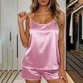thumbnail image 2 of Wlynlyn Pajamas Set for Women Satin Cami Top and Shorts Soft 2 Piece Pjs Outfits Nightwear Summer Pajamas Lounge Set, 2 of 9