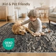 thumbnail image 4 of ODIKA 9'x12' Gray Charcoal Granite Textured Abstract Washable Area Rug Modern Distressed Stone Effect Pattern Non-Slip, Chair-Friendly for Dining Room, Basement, Large Office, 4 of 6