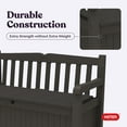 thumbnail image 6 of Keter Solana 70 Gallon Storage Bench Deck Box for Patio Furniture, Front Porch Decor and Outdoor Seating - Perfect to Store Garden Tools and Pool Toys, Brown, 6 of 11