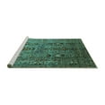 thumbnail image 2 of Ahgly Company Machine Washable Indoor Rectangle Oriental Turquoise Blue Industrial Area Rugs, 5' x 7', 2 of 4
