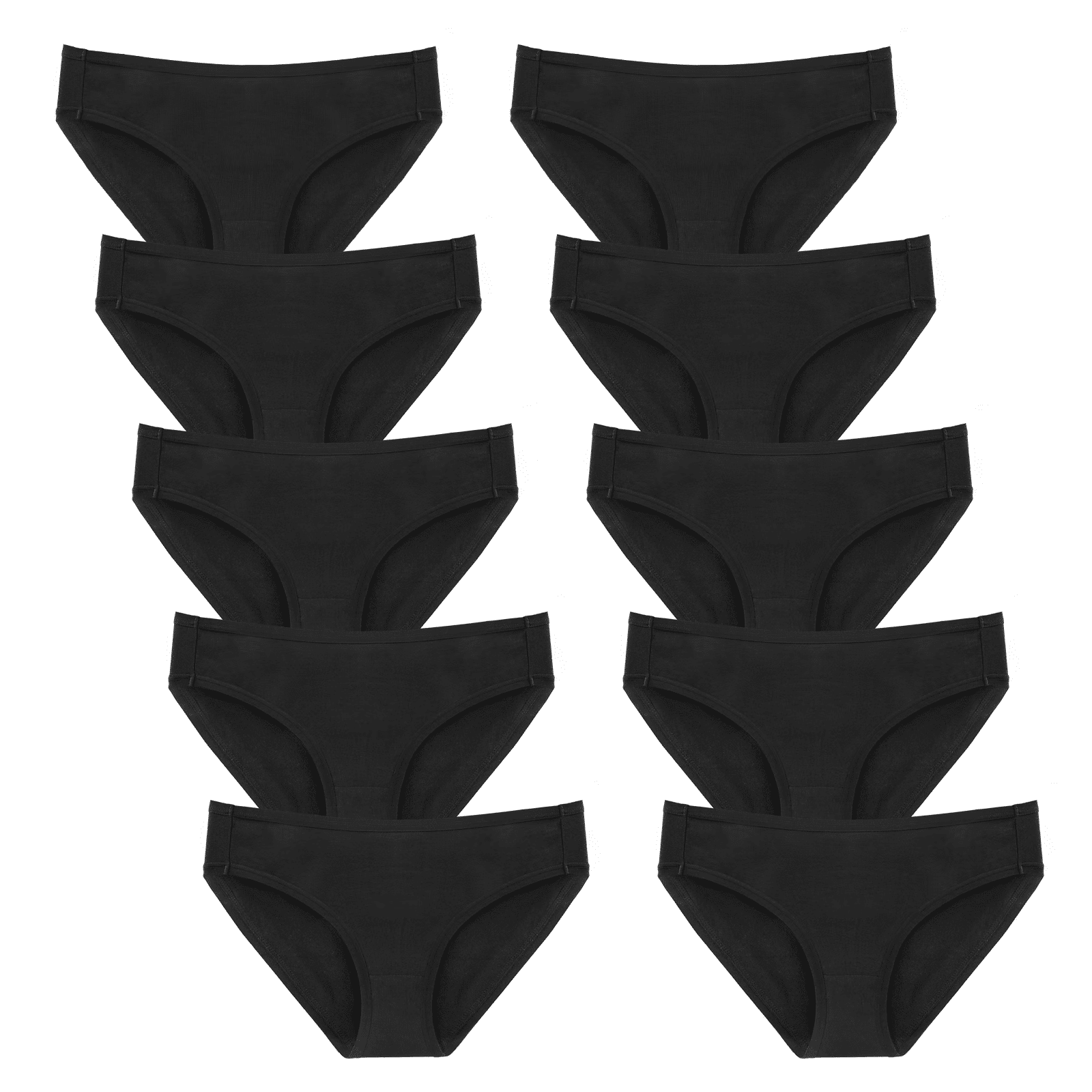 10 Pack Womens Cotton Stretch Breathable Bikini Panties Hipster Low Rise