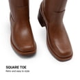 thumbnail image 4 of DREAM PAIRS Women’s Mid Calf Western Boots Square Toe Low Block Heel Pull On Casual Boots, 4 of 8