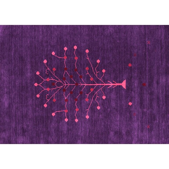 Ahgly Company Indoor Rectangle Abstract Pink Contemporary Area Rugs, 3' x 5'