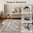 thumbnail image 5 of SIXHOME 5'x7' Rugs for Living Room Washable Vintage Floral Carpet Soft Distressed Area Rug Non Slip for Bedroom Dining Room Office Indoor Modern Home Decor Taupe, 5 of 7