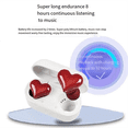 thumbnail image 2 of Auriculares Bluetooth Love, impermeables, de fácil emparejamiento, portátiles, intraaurales, con cancelación de ruido, color rojo, 2 of 8