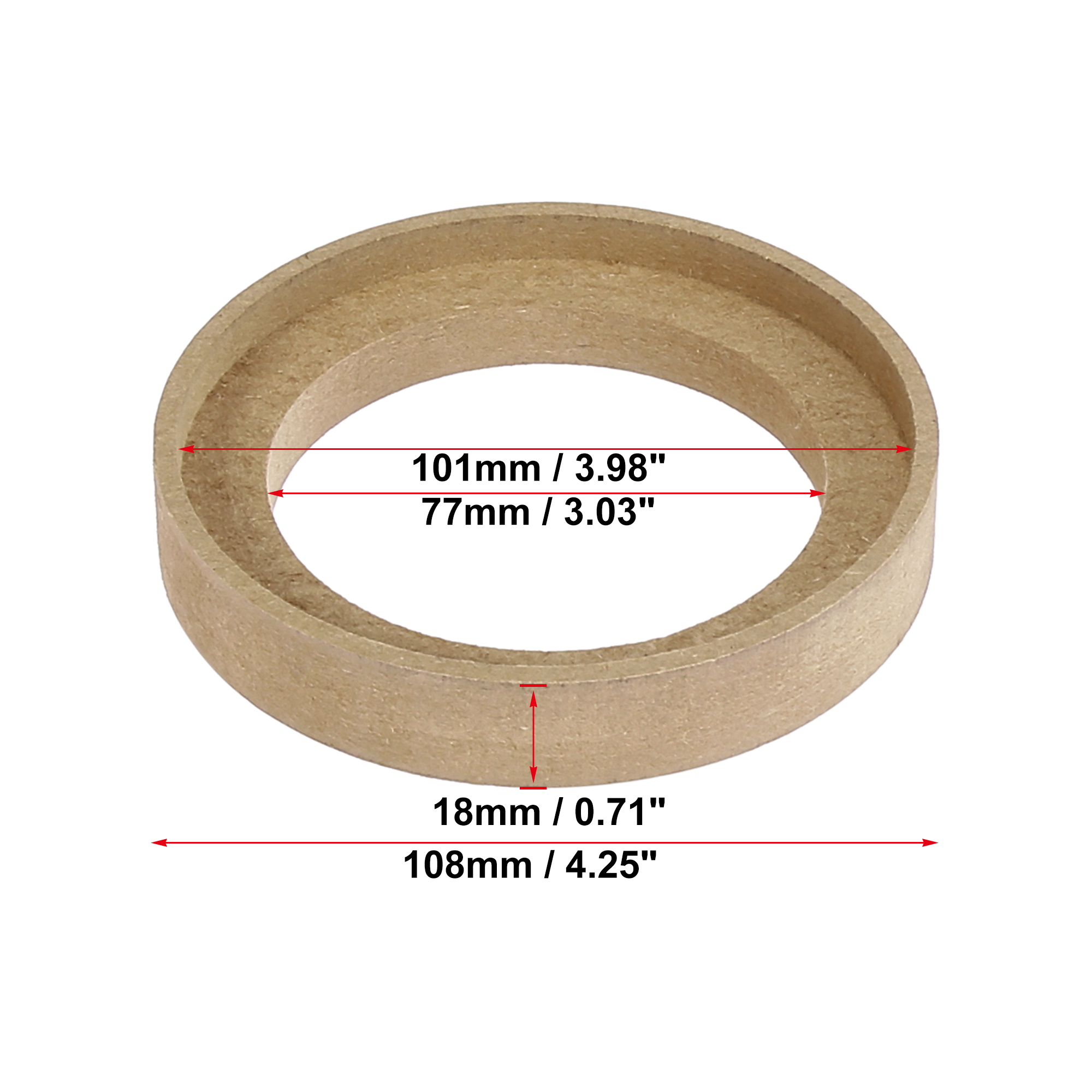 Unique Bargains 2Pcs Car Speaker Ring Adaptor Brackets Recess Bezel Plate Wood 3"