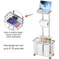 thumbnail image 5 of Freestanding Toilet Paper Holder with Storage Shelf for Phone, Tablet, Magazine - Silver, 5 of 6