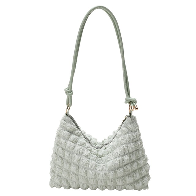 Bolso de mano de pana suave a cuadros para debajo del brazo, moderno, sencillo, de color liso, color verde
