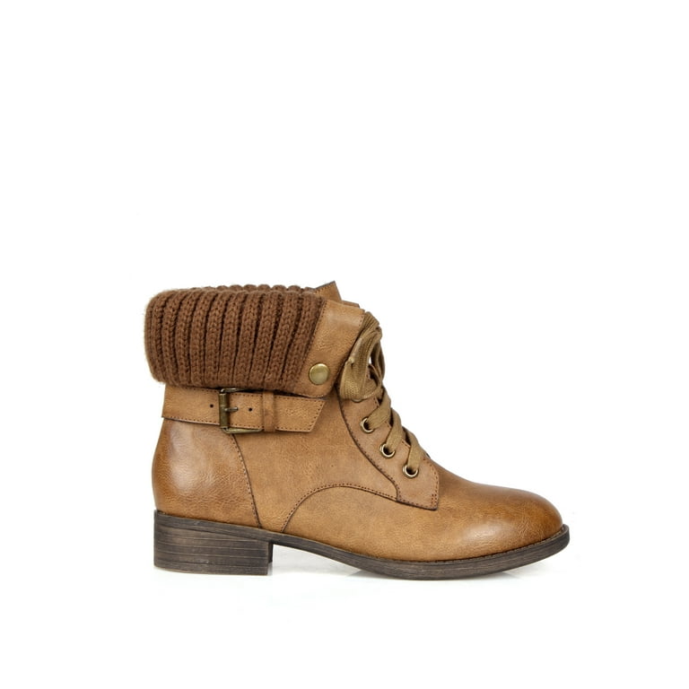 cognac combat boots