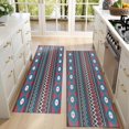thumbnail image 4 of Kitchen Rugs Sets Of 2,Blue Geometric and Striped Pattern Anti Fatigue Kitchen Mat Rugs Non Slip Washable,Decorative Kitchen Floor Mats for Kitchen,Sink,Laundry,17"X47", 4 of 5