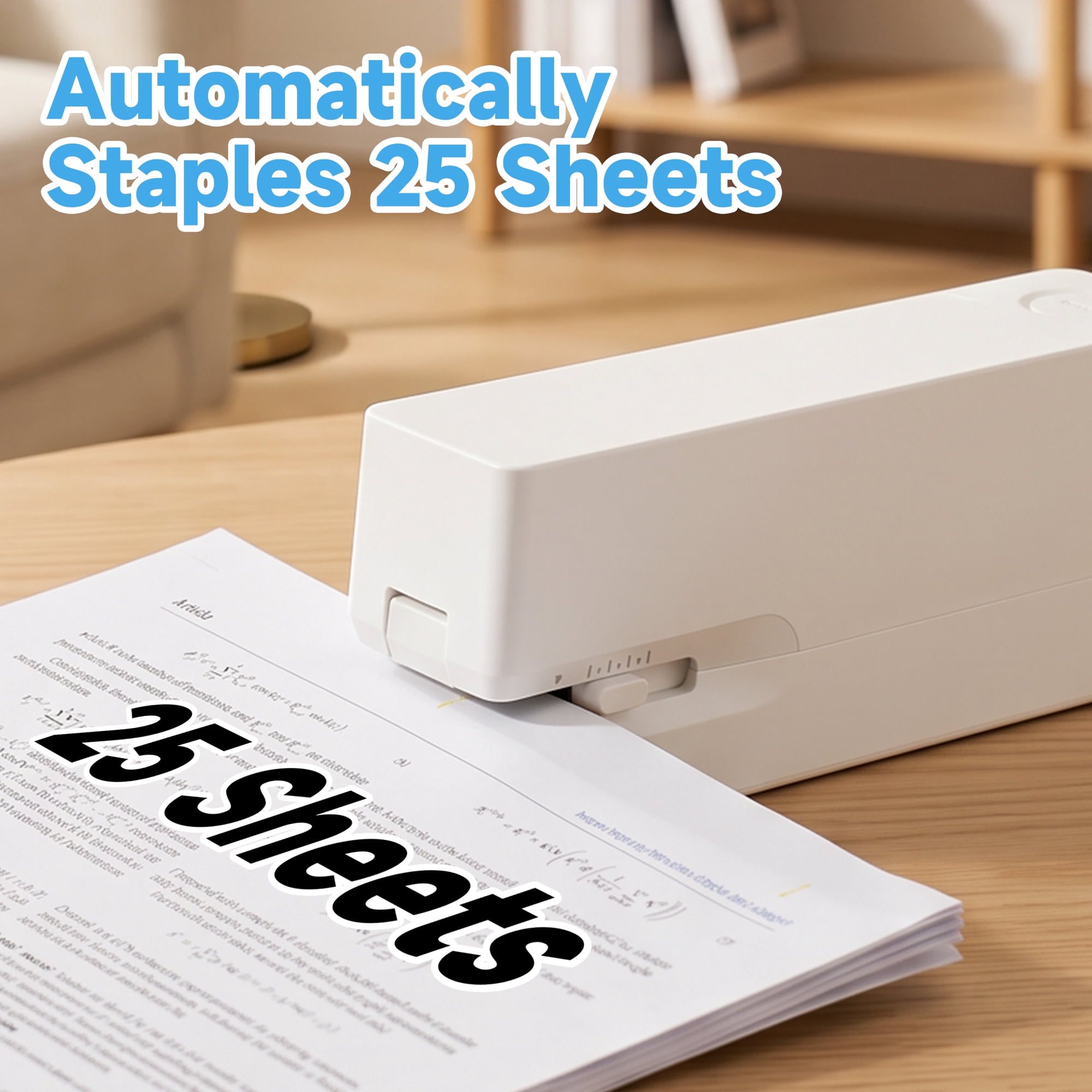 Deli 25-Sheet Electric Stapler with 2000 Staples & Staple Remover, AC or Battery Powered Staplers for Home Office, White