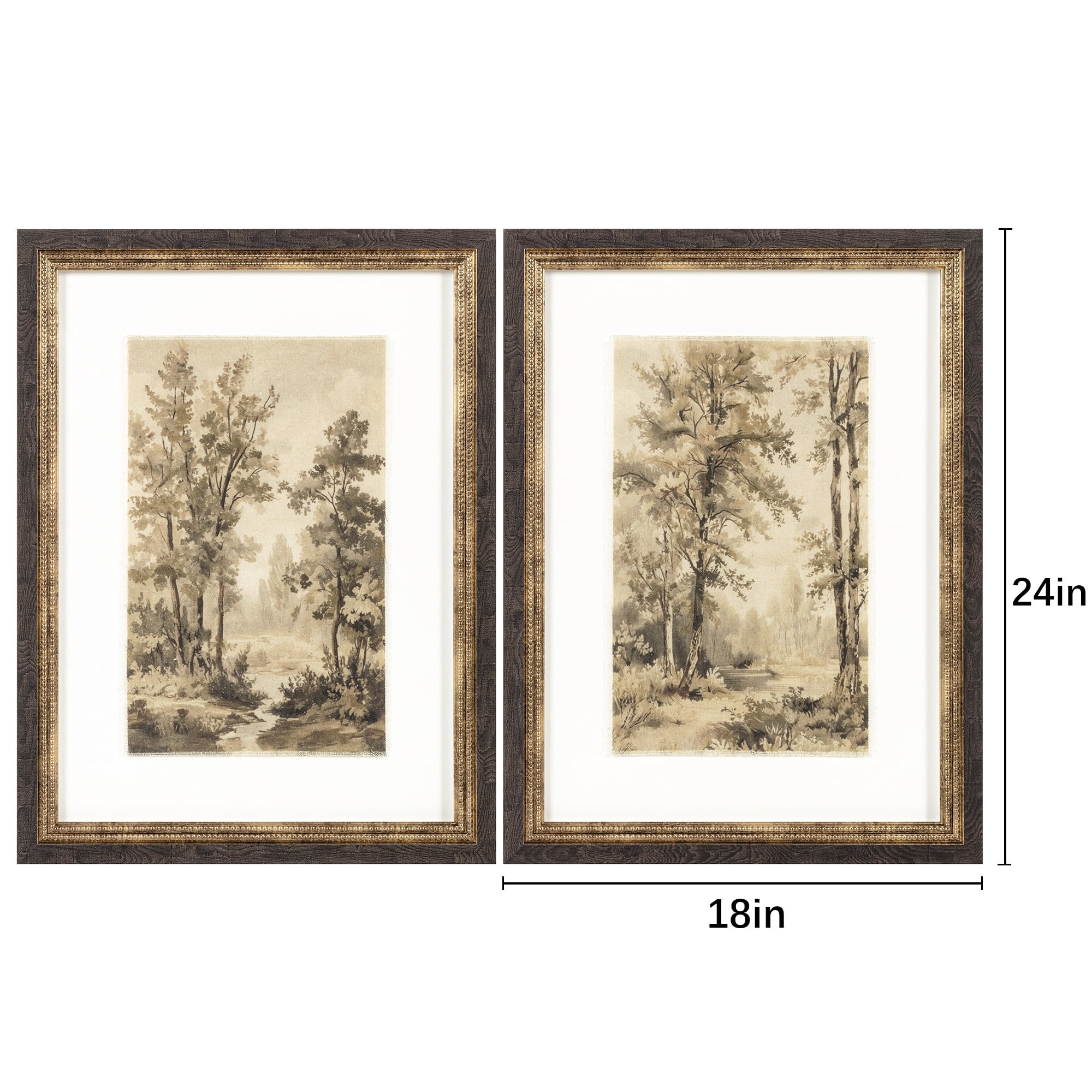 My Texas House Look Through the Trees 2pc Set 18x24 Framed Wall Art