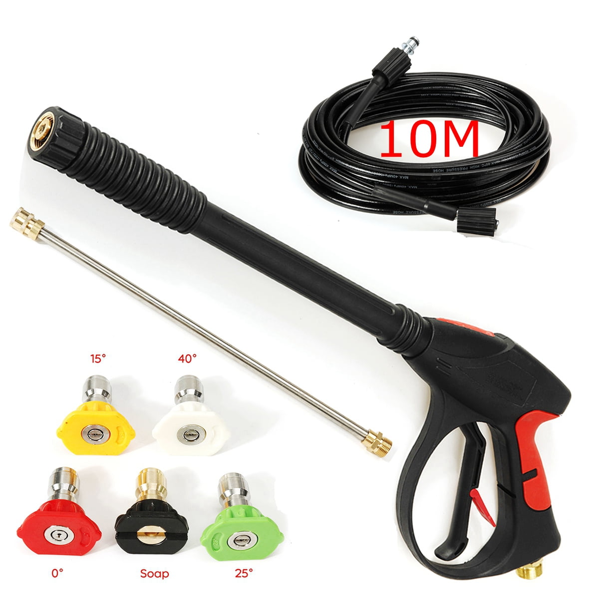 Details about   Replacement Pressure Washer Gun with Extension Wand M22 14mm Fitting 5 Nozzle 