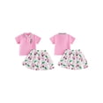 thumbnail image 2 of BemeyourBBs Toddler Baby Girl Golf Outfit Infant Baby Girls Summer Clothes Collared Short Sleeve Button Down Shirt and A-line Skirt Set Toddler Girls 2 Piece Summer Outfit, 2 of 9