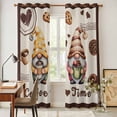 thumbnail image 5 of Kitchen Curtains 84 Inch Length 2 Panels, Farmhouse Coffee Time Grommets Window Treatment Curtain, Vintage Gnomes DessertsBeige Burlap Thermal Curtains Drapes for Living Room/Bathroom, 5 of 9