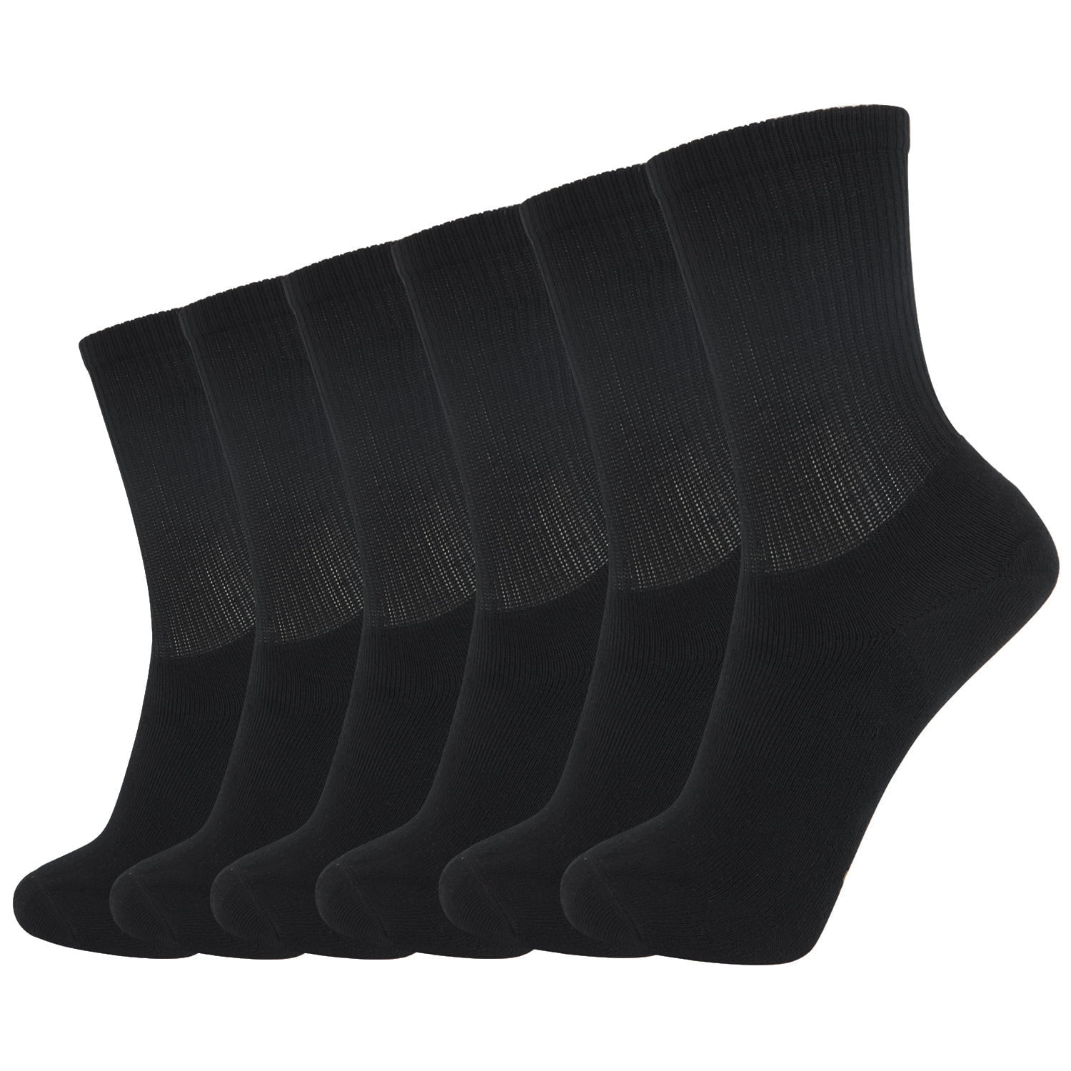 +MD Unisex Bamboo Fiber Cushioned Crew Socks 6-Pack - Walmart.com