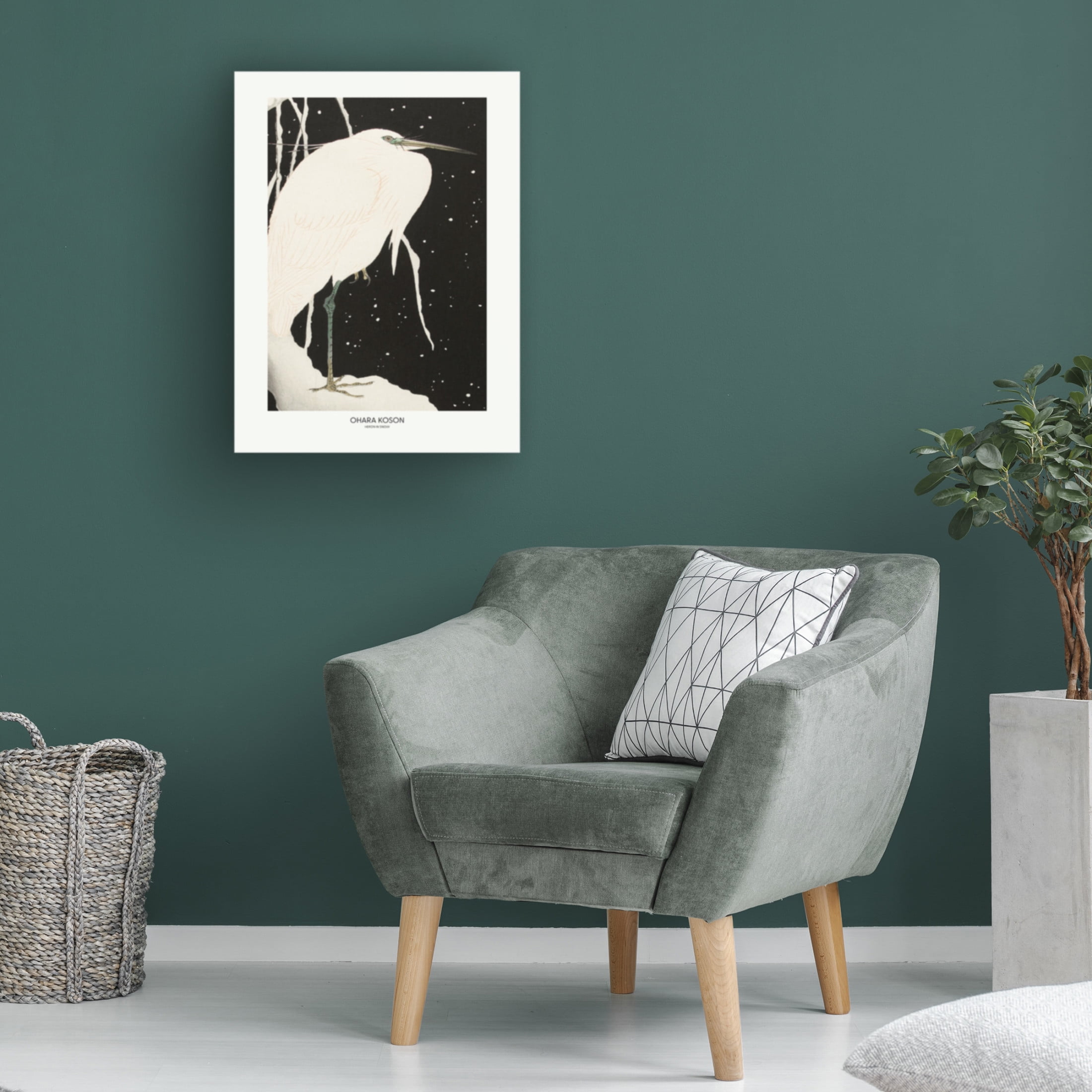 Trademark Fine Art Pictufy Heron In The Snow Canvas Wall Art