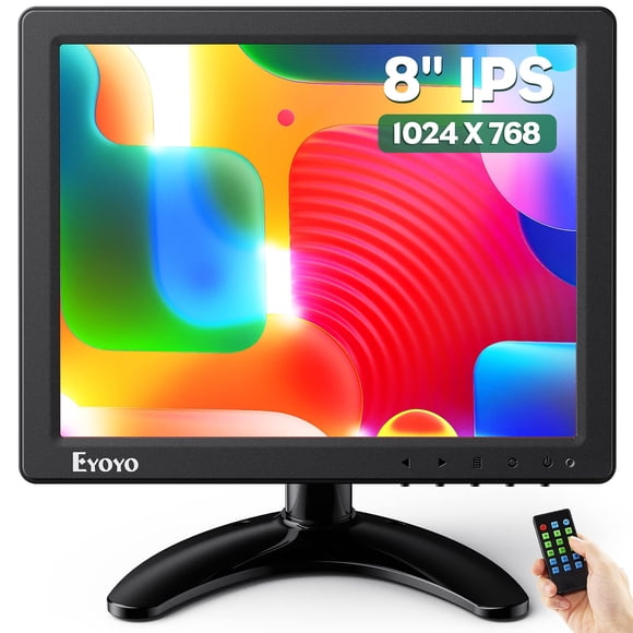 Monitor Eyoyo 8 pulgadas 1024x768 4:3 IPS HDMI/VGA/AV/BNC