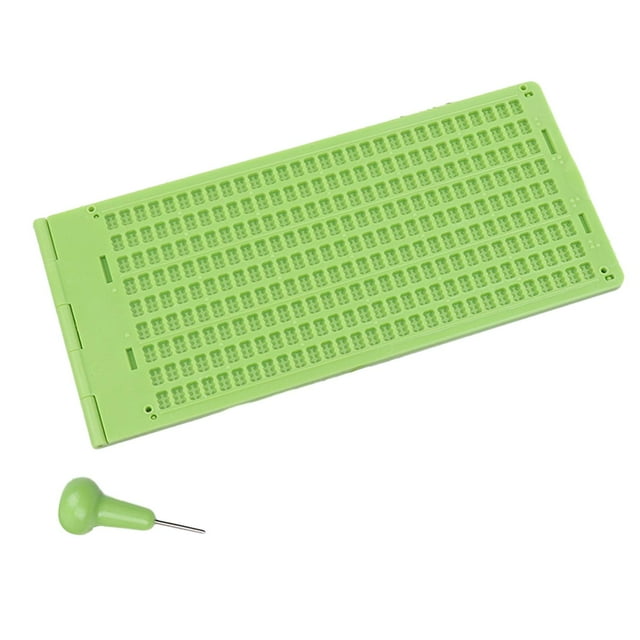 Pizarra de escritura en braille, juego de herramientas de aprendizaje de braille, tablero de escritura en braille para dedos 9 líneas 30 celdas
