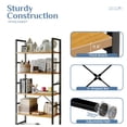 thumbnail image 6 of Gianna 5 Tier Bookshelf, Free Standing Shelf, Bookcase Shelf Storage Organizer, Industrial Book Shelves for Home Office, Living Room, Kitchen, Wood, 6 of 7