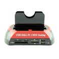 thumbnail image 1 of Dual Bay HDD Docking Station USB3.0 SATA IDE 2.5 & 3.5 Inch External Hard Drive Dock All in 1 Hard Drive Holder US PLUG,1 * Dual Bay HDD Docking Station,Red & Black, 1 of 8