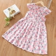 thumbnail image 2 of Summer Saving Clearance 2025! TAGOLD Casual Dress for Girls,Kids Summer Dress,Fashion Girls' Summer New Short Sleeve Ruffled Pockets Round-Neck Printed Dress Dress Sweet Tank Top, 2 of 3