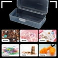 thumbnail image 6 of 4 Packs Rectangle Plastic Container Box 7x3x1.8inch Clear Storage Organizer with Hinged Lid and Hanging Hole for Small Craft Accessories Office Supplies Clear, 6 of 9