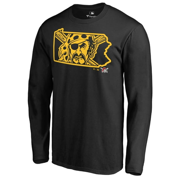 Men's Black Pittsburgh Pirates Hometown Collection Bucco State Long Sleeve T-Shirt