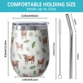 thumbnail image 5 of 12oz Stemless Wine Tumblers Green Cow Daisy Leaf Pattern Vacuum Insulated Stainless Steel Travel Tumbler Cups Mug with Lid and Straw for Champaign,Cocktail,Beer with Cleaning Brush, 5 of 5