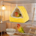 thumbnail image 1 of Hamaca cálida para loros | Cama colgante de algodón grueso y afelpado | Espacio de descanso invernal acogedor para loros medianos | Accesorio de jaula de tela suave | Amarillo, gris, verde y morado, 1 of 5