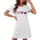 thumbnail image 4 of Camisón corto de talla grande para mujer, camisón de manga corta con estampado de pecho a la moda, camisón para mujer, 4 of 5