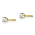 thumbnail image 2 of Primal Gold 14 Karat Yellow Gold 3mm April White Topaz Post Earrings, 2 of 6