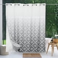 thumbnail image 1 of Dznils Cortina Shower sin Gancho con Forro a Presión, Cortina de Baño de Tela, Gris y Blanco, 72 x 74, 1 of 10