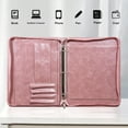 thumbnail image 4 of Zipper Binder Portfolio for Women, 3 Ring Binders 1 inch, PU Leather Padfolio Folder, Business Portfolio Organizer with A4 Legal Pads, Thin Leather Professional Binder, Gift for Her, Rosegold, 4 of 9