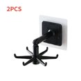 thumbnail image 1 of 2pcs, Wall Mounted Kitchen Rotating Hooks For Utensils, Punch Free & Adhesive Cooking Utensil Rack With 6 Claw, Hooks For Spoons Pot Rags, Kitchen Utensils Hanger Holder, 1 of 4