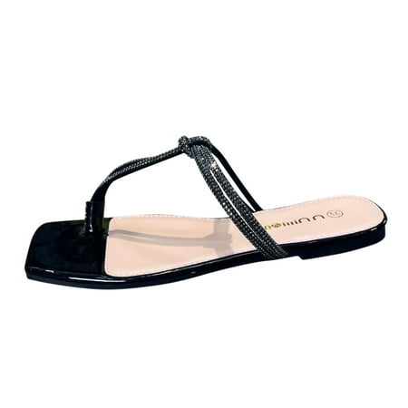 

Womens Sandals 2023 Summer New Fashion Flip Flop Sandal Pu Black 37