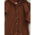thumbnail image 6 of Qiylii Baby Knit Ribbed Bodysuit,Solid Color Long Sleeve Hooded Romper with Ears, 6 of 8