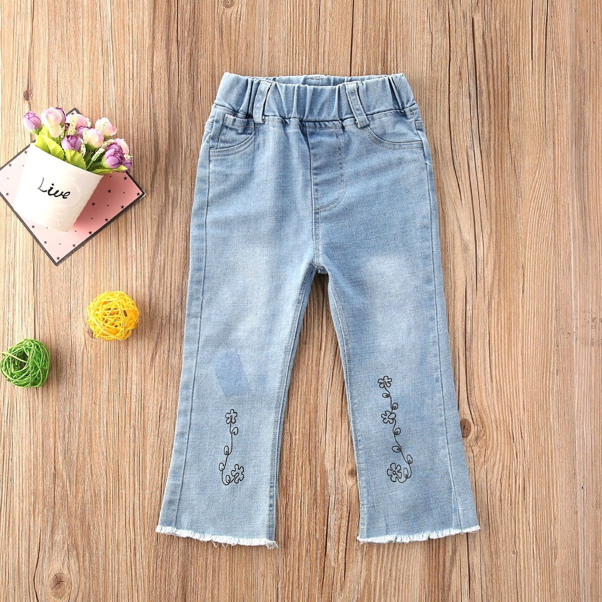 flower pattern jeans