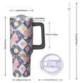 thumbnail image 2 of 40oz Pioneer Flower Floral Print Pattern Insulated Tumbler with Handle, BPA-Free Leak Proof Lid and Straws, Double Wall Vacuum, Hot 12h/Cold 34h, 2 of 6