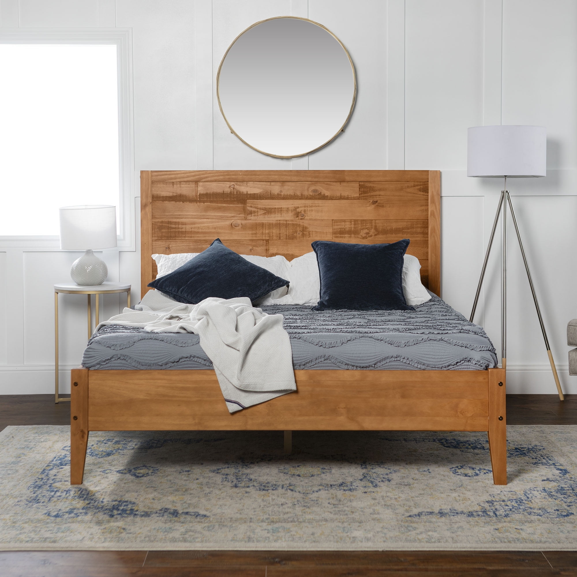 Manor Park Solid Pine Wood Queen Bed Caramel Multiple Colors Manor Park Solid Pine Wood Queen Bed Caramel Multiple Colors Com