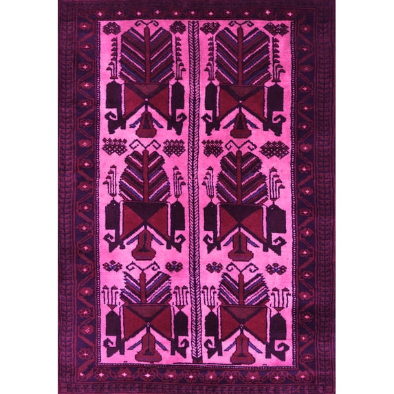 Ahgly Company Indoor Rectangle Persian Pink Traditional Area Rugs, 2' x 5'