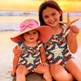 thumbnail image 5 of 4th of July Girls One Piece Swimsuits Size 6-7 Swim Bikini Sets Patriotic American Flag Stars Striped Summer Flutter Sleeve Beach Vacation Freedom Cute Bathing Suit Deep Red 5-6 Years, 5 of 7