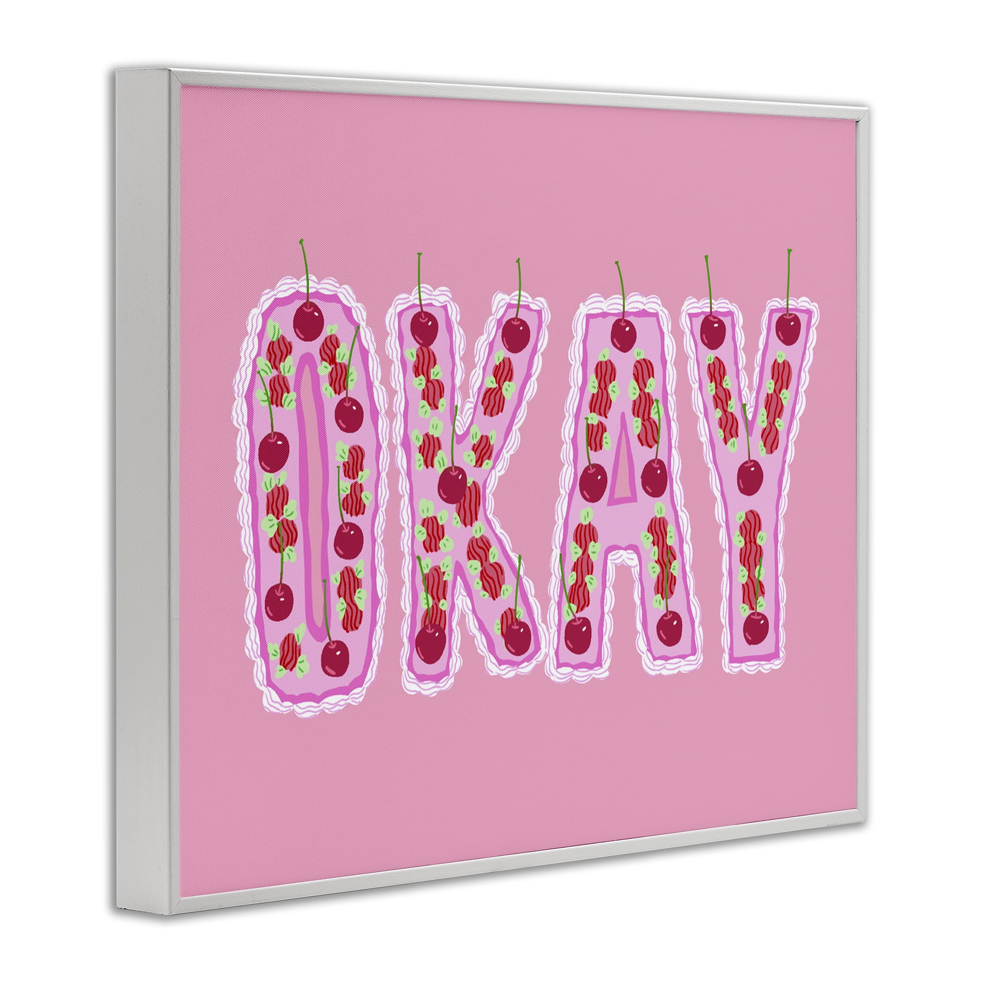 Stupell Industries Okay Pastel Cherry Cake White Framed Giclee Art, design by Ziwei Li