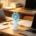 thumbnail image 4 of Bomd Cute Portable Handheld Mini Fans, USB Rechargeable Personal Fan for Women, Battery Operated Small Kawaii Hand Held Fan for Travel/Camping/Outdoor/Home/Office (Blue), 4 of 6