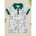 thumbnail image 3 of Argulvti Combinaison à Imprimé de Golf pour Bébés Garçons, Manches Courtes, Col Rabattu, Boutonnée, Barboteuse Décontractée, 3 of 9