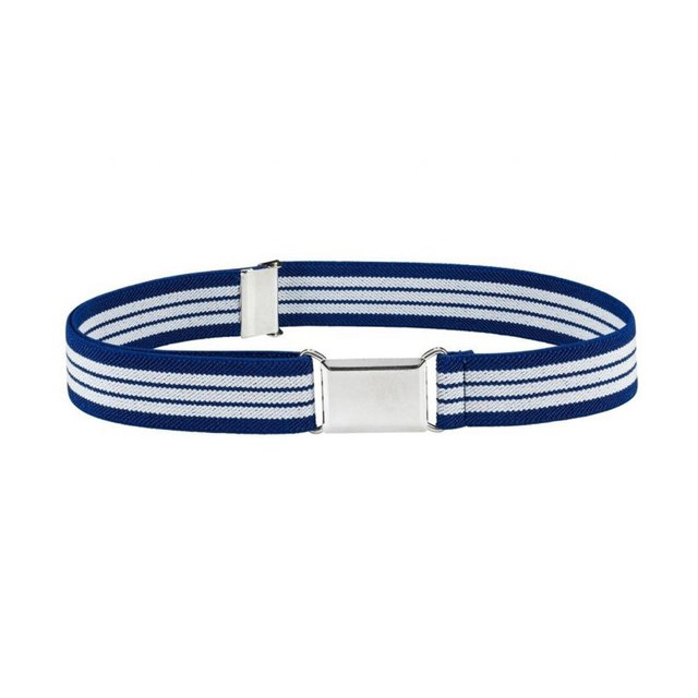 1 Ensemble Ceinture Élastique Simple pour Enfants Garçons Boucle Ajustable Taille Extensible Réutilisable Lavable Jeans Accessoires de Vêtements Bleu Marine Blanc Rayé
