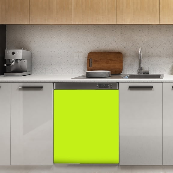 Solid Color Bright Green Dishwasher Magnet Cover Decorative Sticker for Home Cabinet Kitchen 23" x26"