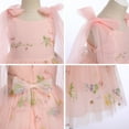 thumbnail image 4 of IDOPIP Toddler Girls Flower Embroidered Baby Princess Dress Spaghetti Straps Tulle Tutu Wedding Pageant Dress 2-3 Years Pink, 4 of 8