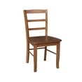 thumbnail image 4 of 42" Solid Wood Dual Drop Leaf Pedestal Dining Table with 2 Madrid Ladder Back Chairs in Distressed Oak by International Concepts, 4 of 4